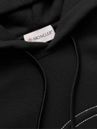 Moncler Genius - 7 Moncler Fragment Logo-Embroidered Cotton-Jersey Hoodie - Black