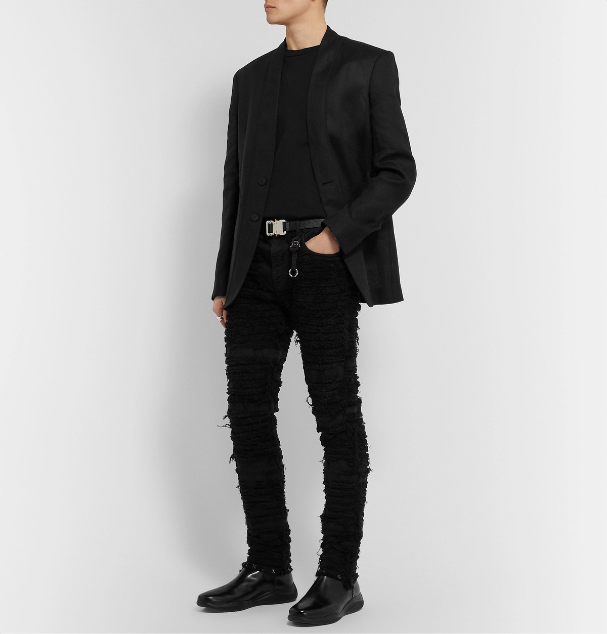 1017 ALYX 9SM - Blackmeans Distressed Denim Jeans - Black 1017