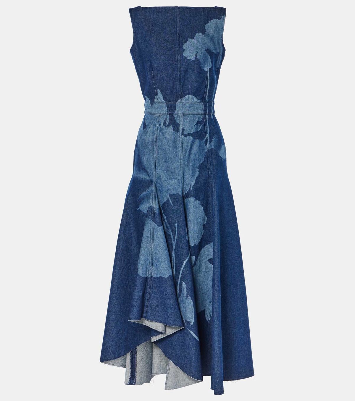 Erdem Printed floral denim midi dress Erdem