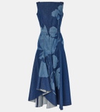 Erdem Printed floral denim midi dress