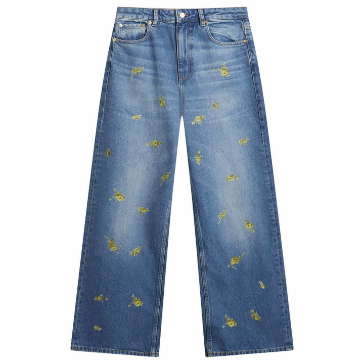 Photo: GANNI Women's Printed Flower Lari Jeans in Light Blue Vintage