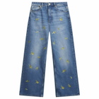 GANNI Women's Printed Flower Lari Jeans in Light Blue Vintage