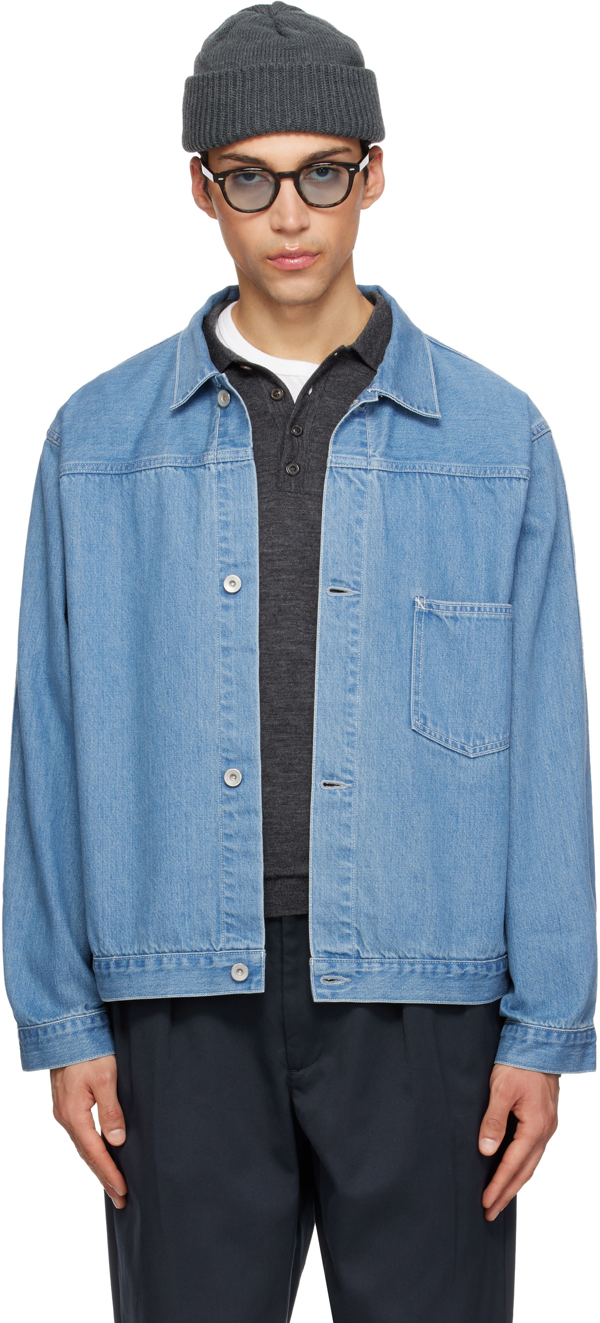 nanamica Blue Short Denim Jacket