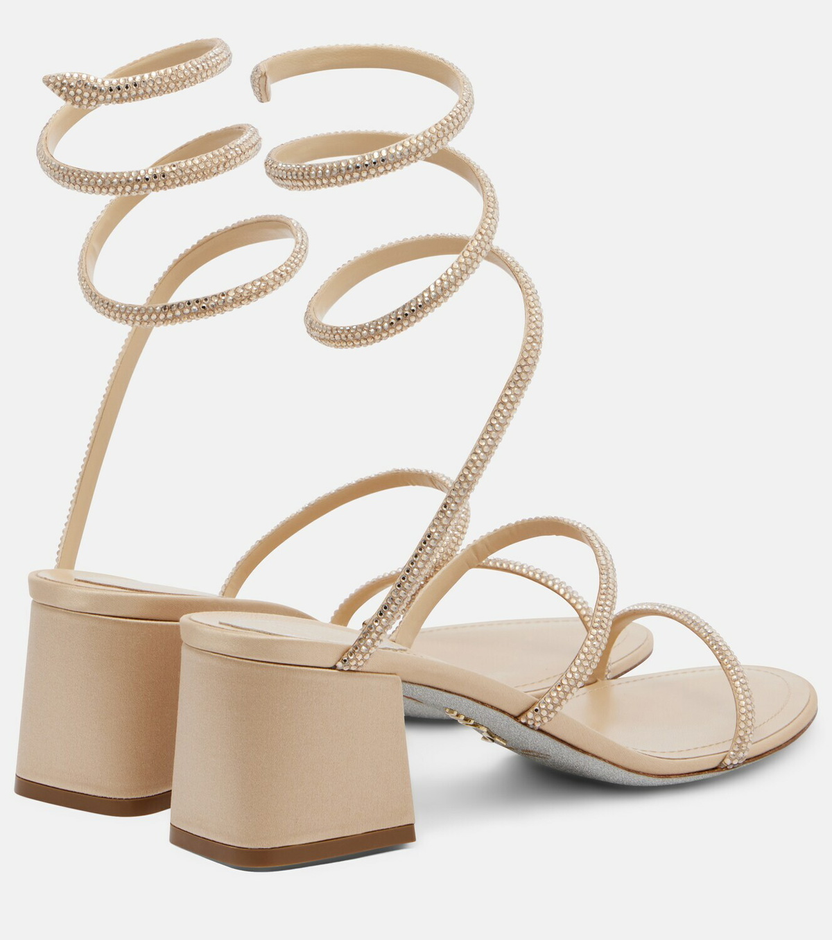Rene Caovilla Cleo crystal-embellished satin sandals