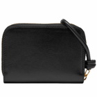 Jil Sander Small Giro Zip Around Wallet in Black