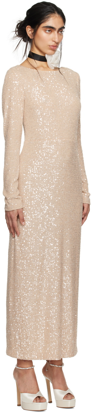 Anna Sui SSENSE Exclusive Beige Open Back Midi Dress