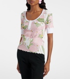 Chloé Printed cotton-blend Henley shirt