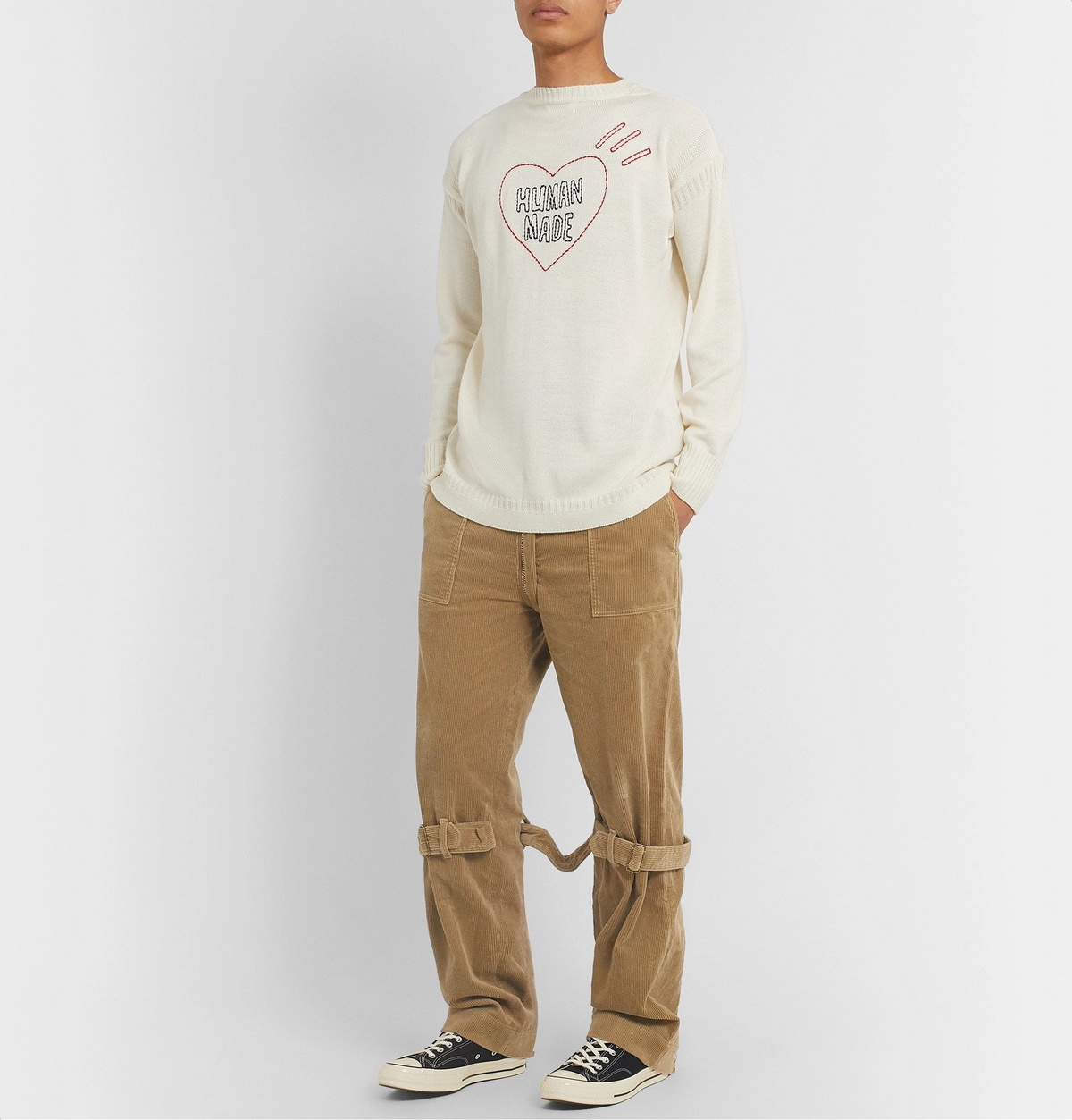 Human Made - Buckle and Zip-Detailed Cotton-Corduroy Trousers