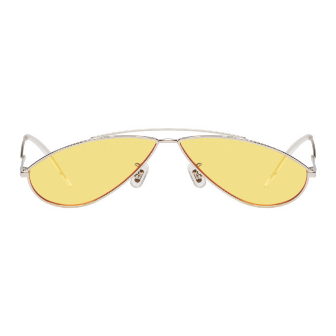 Photo: Gentle Monster Silver and Yellow Kujo Sunglasses