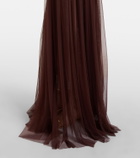 De La Vali Himala gathered tulle gown