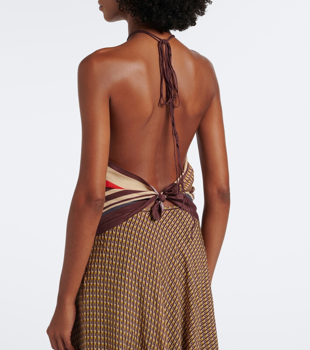 SIR Cooper printed halterneck top