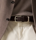 Canali Braided suede belt