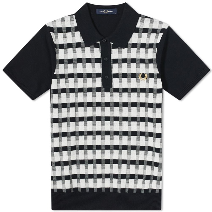 Photo: Fred Perry Authentic Abstract Check Knitted Shirt