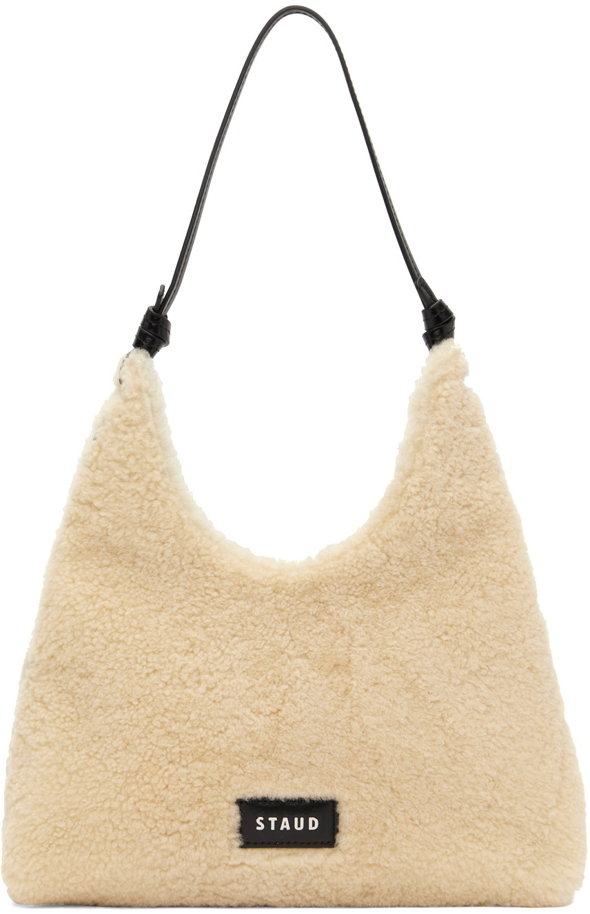 Staud Sasha Large Shearling Shoulder Bag
