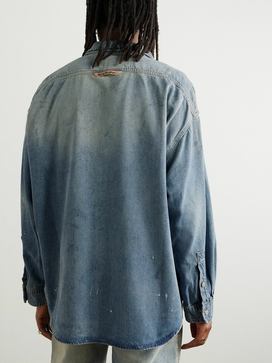 【Acne Studios】ブルー Paint Splatter Tシャツ Acne Studios - Logo t-shirt - Black