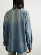Acne Studios - Paint-Splattered Organic Denim Shirt - Blue
