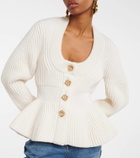 Alexander McQueen Peplum wool and cashmere cardigan