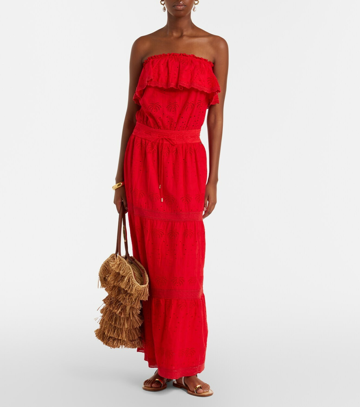 Melissa Odabash Caroline broderie anglaise cotton midi dress