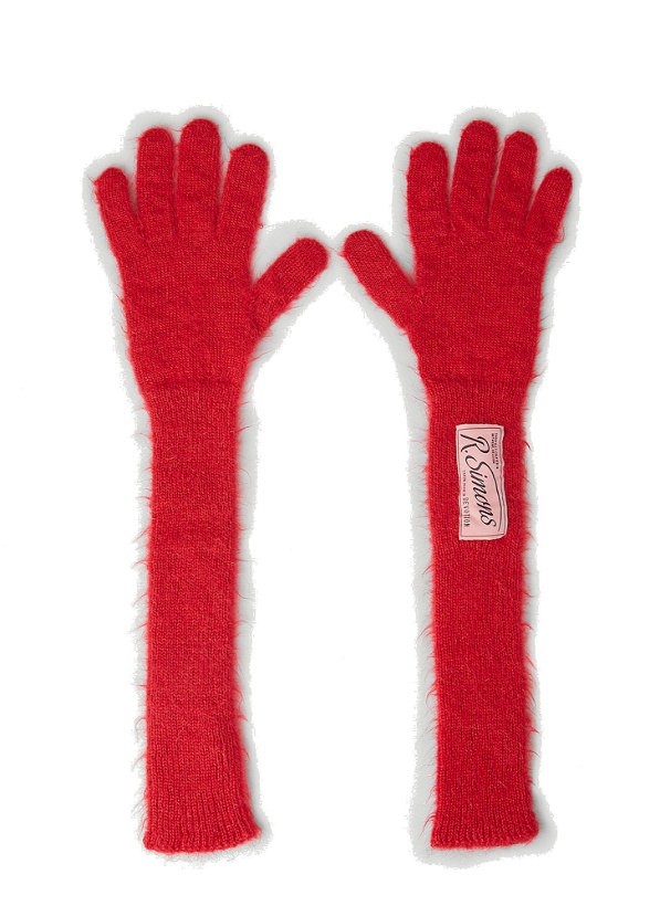 Photo: Logo Patch Long Gloves in Red