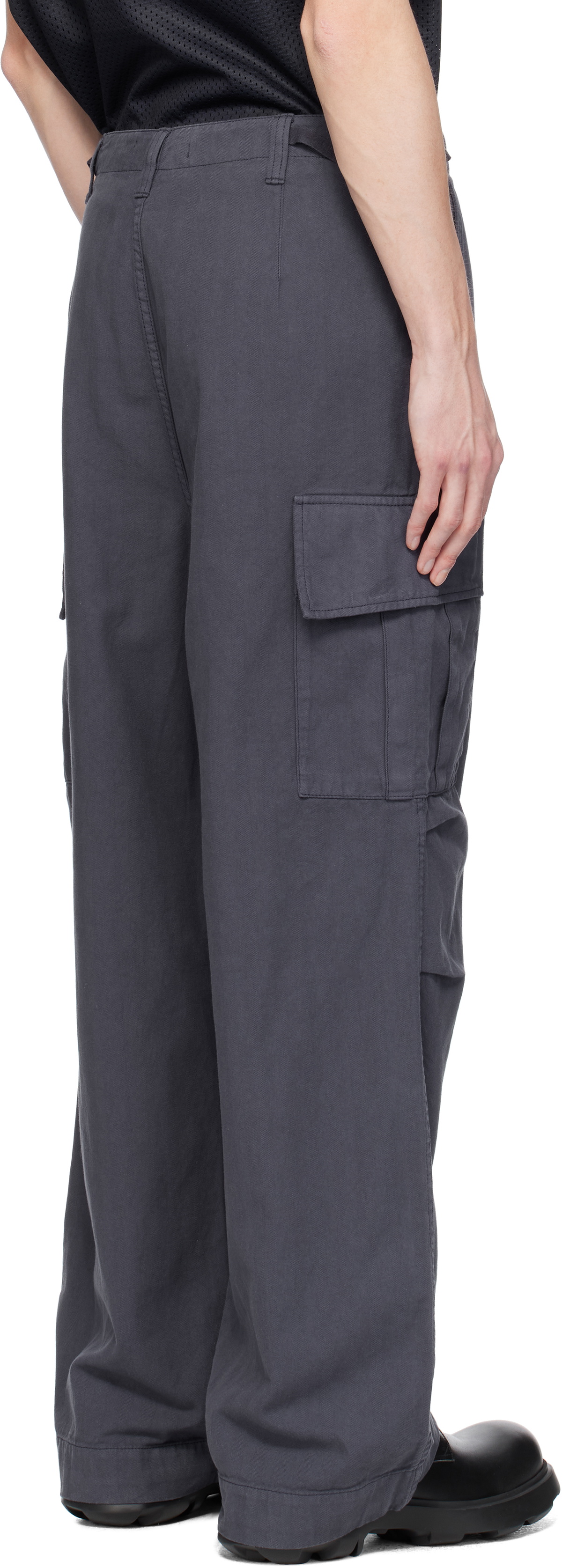 Palmes Blue Herringbone Cargo Pants