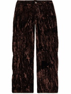 Collina Strada - Wide-Leg Velvet Trousers - Brown