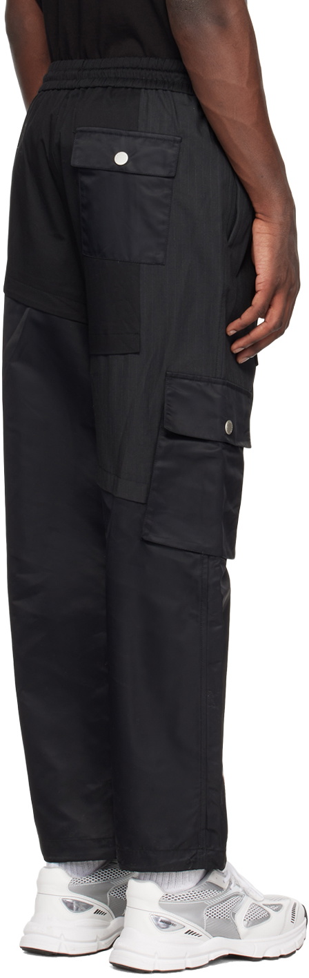 Feng Chen Wang Black Paneled Cargo Pants