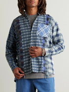 Needles - 7 Cuts Patchwork Checked Cotton-Flannel Shirt - Blue
