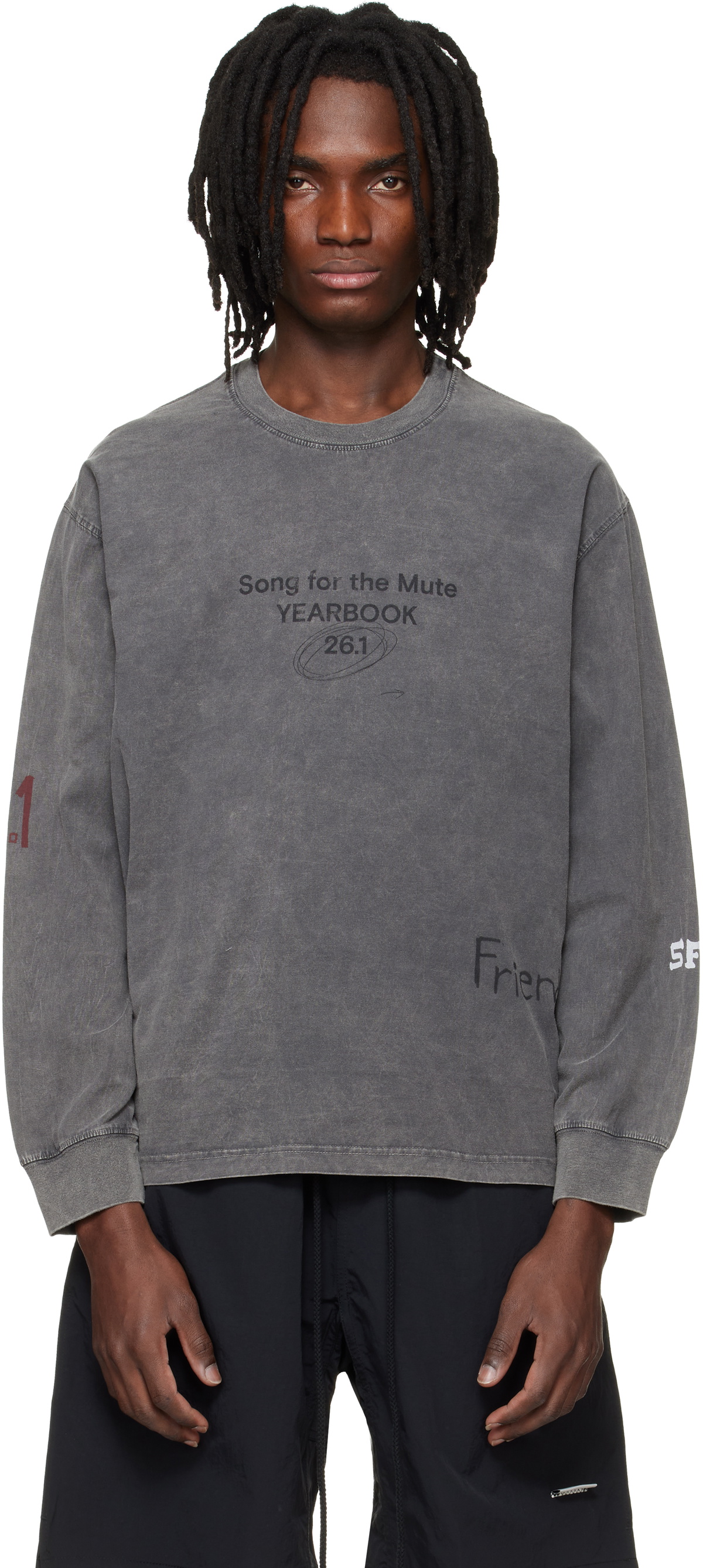 SONG FOR THE MUTE グレー長袖カットソー Song for the Mute Green adidas Originals Edition T-Shirt Song for