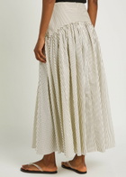 Staud Procida Striped Stretch-cotton Skirt White