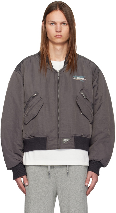 Photo: C2H4 Gray Aviation Bomber Jacket