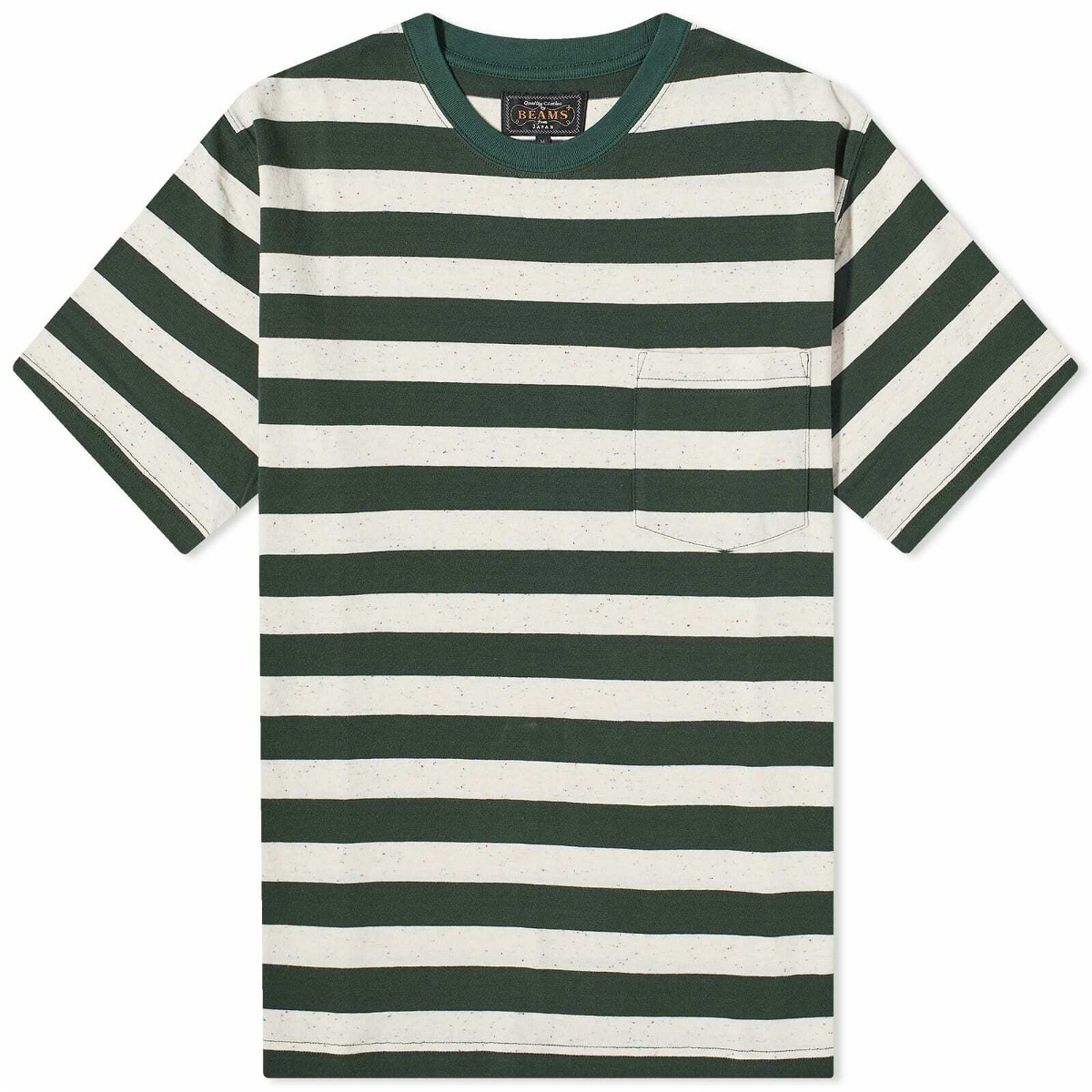 Beams Plus Men's Bold Stripe T-Shirt in Green Beams Plus