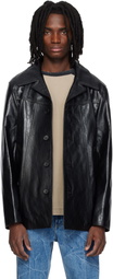 MMIC Black Boulevard Leather Coat
