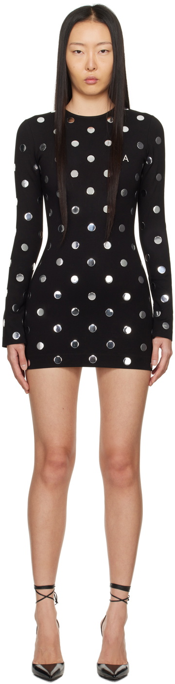 knee length dresses for ladies Rihoas Polka Dot Ruched Deep V Neck Mini Dress main image 1