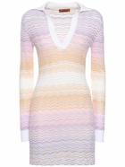 MISSONI - Chevron Cotton Blend Knit Mini Dress