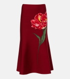 Carolina Herrera Floral jacquard cotton and wool midi skirt