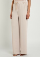 Herno Wide-leg Satin-crepe Trousers Cream