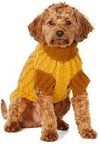 LISH Yellow Medium Wool Cable Wilmot Sweater