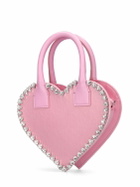 MACH & MACH - Small Audrey Heart Satin Top Handle Bag