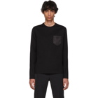 Prada Black Satin Pocket Long Sleeve T-Shirt