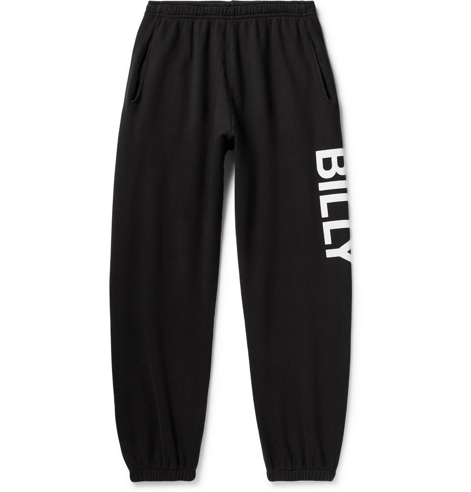 Photo: BILLY - Tapered Logo-Print Loopback Cotton-Jersey Sweatpants - Men - Black
