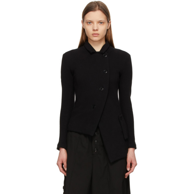 Ys Black Asymmetric Jacket Ys