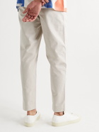 Folk - Assembly Tapered Pleated Cotton-Canvas Trousers - Neutrals