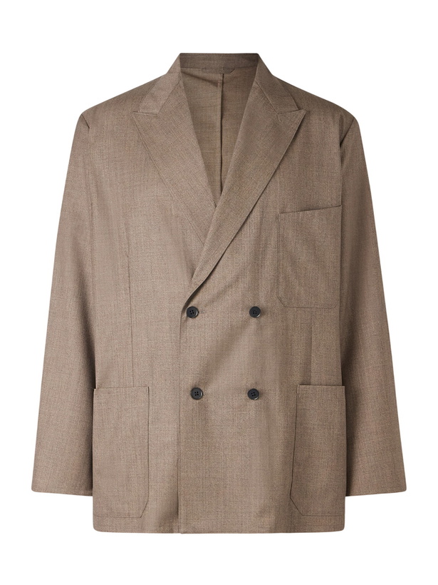 Photo: Kaptain Sunshine - Take Easy Double-Breasted Wool-Gabardine Suit Jacket - Brown