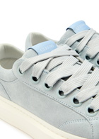 Cleens Ace Panelled Leather and Suede Sneakers Blue