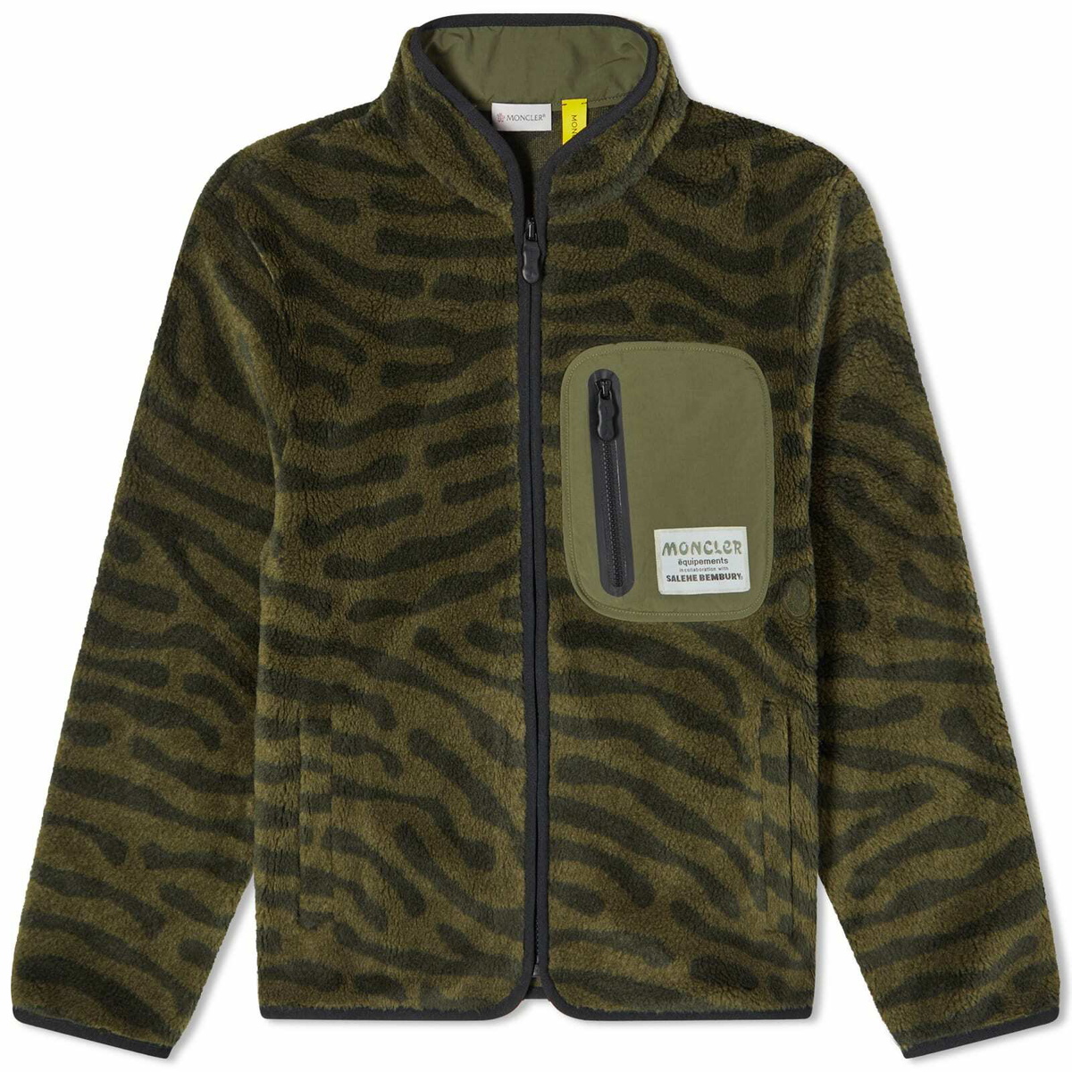 Moncler Genius x Salehe Bembury Fleece Jacket in Dark Green Moncler