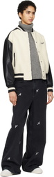 Axel Arigato Off-White & Black Saul Varsity Bomber Jacket