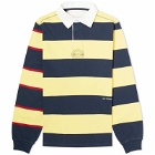 POP Trading Company Men's Striped Logo Rugby Polo Shirt Sweat in Snapdragon