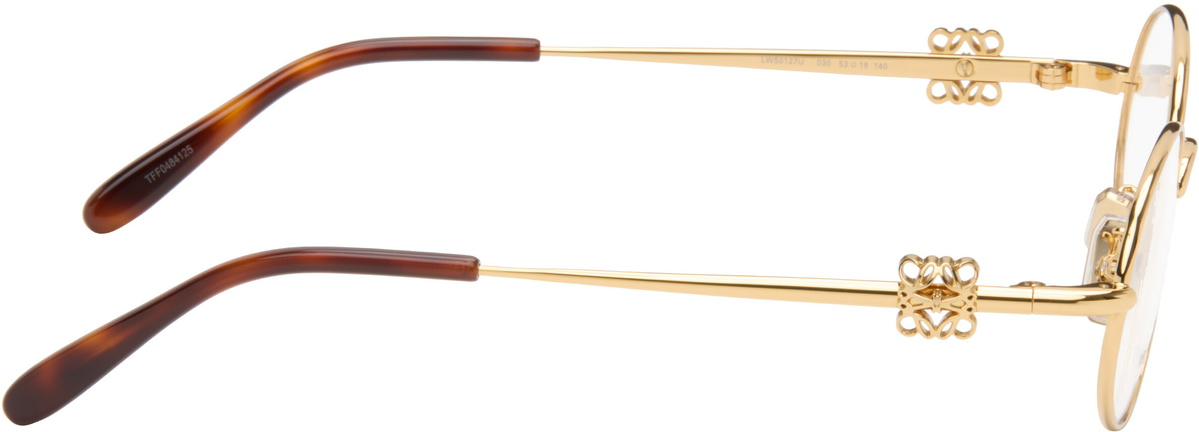 LOEWE Gold Anagram Oval Glasses