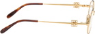 LOEWE Gold Anagram Oval Glasses