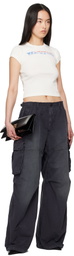 alexanderwang.t Off-White Distressed Logo T-shirt